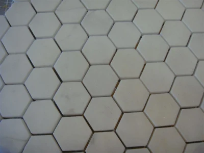 Hexagon Bianco Carrara Marble Mosaic Tiles Polished &amp; Honed for Bathroom
