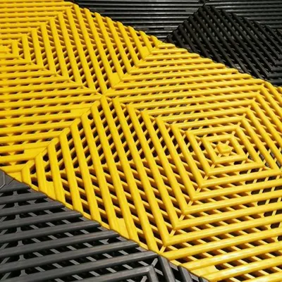 Car Tinting Shop Flooring Tiles 400*400*18mm Vented Drainage Garage Basement Plastic Floor Interlocking Tiles