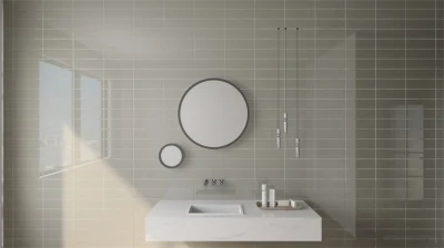 off White Simple Living Room Ceramic Wall Tiles