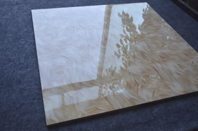 Modern Style Kitchen Square Printing Porcelain Clay Flooring Tile 600*600mm White Full Polished Porcelain Floor Tile