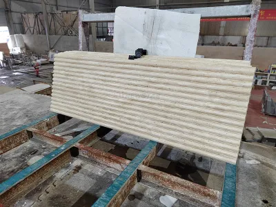 Vintage Style Wholesale Stone Cladding Interior Wall Fluted Marble Tile Travertine Customize Tile Marble for Indoor Wall Paving