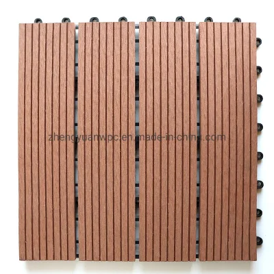 China Wholesale Price Composite Engineered Flooring Tile Waterproof UV Proof DIY WPC Wood Plastic Composite Decking Tiles for Balcony Garden Roof