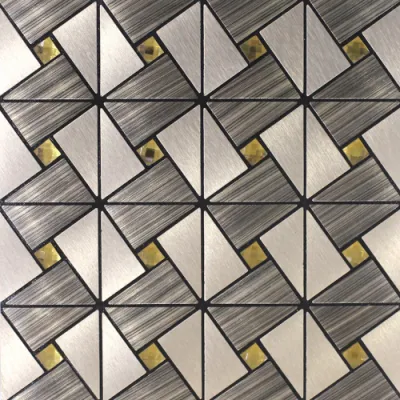 Peel and Stick Tile Backsplash Stick on Kitchen Wall Decor Aluminum Surface Metal Mosaic Wall Sticker
