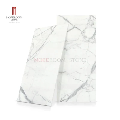 Home Decoration Polished Calacatta White Grey Veins Marble Vitrified Tile 1200X2700