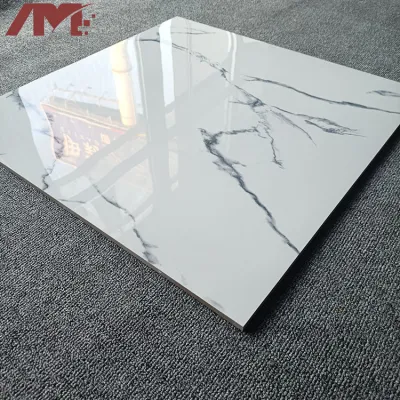Carrara Design Ceramic Polished White Marble Looking Porcelain Floor Tile Price