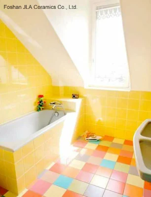 Yellow 8X8inch/20X20cm Non-Slip Wood Look Porcelain Tile Matt Tile