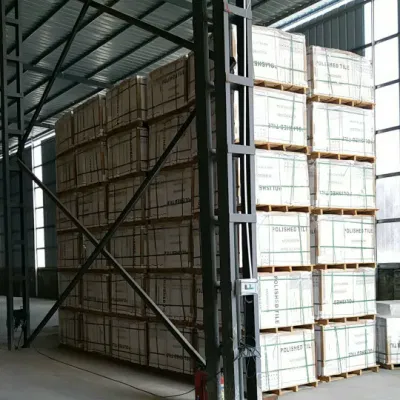600*600mm Yellow Tulip Porcelain Polished Floor Tile with Double Loading