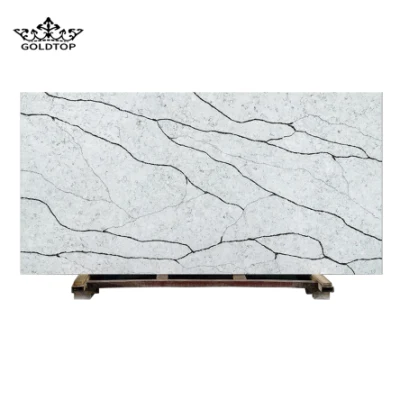 6088 Hermes Kitchen Cabinet Island Bathroom Vanity Countertops Artificial Stone Slab Quartz Tiles