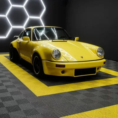 Car Tinting Shop Flooring Tiles 400*400*18mm Vented Drainage Garage Basement Plastic Floor Interlocking Tiles