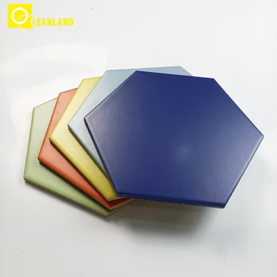 Porcelain Floor Wall Bathroom Kitchen Black White Hexagon Tile