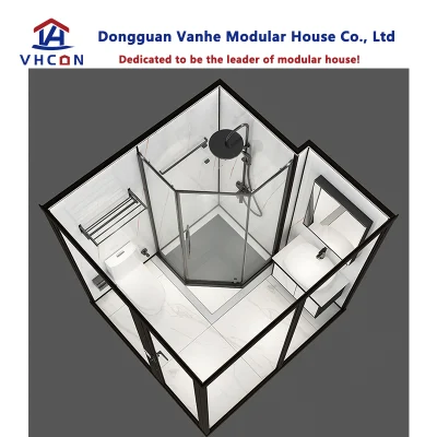 Low Price Luxury Portable Modular Shower Unit Indoor Prefabricated Complete Hotel Toilet Bathroom Pod for China