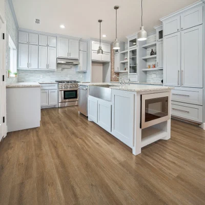 Interlock Pisos Wood Fit Grey Waterproof Uniclic Herringbone Click Plank Spc Flooring Vinyl Tile for Bathroom