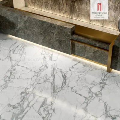 Basic Customization 12X24 Statuario White Marble Ceramic Bathroom Kitchen Floor Tiles Prices