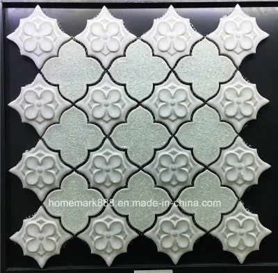 Kitchen Bathroom 1X2 Brick Green Pink Beige Ceramic Crackle Glass Mosaic Tile