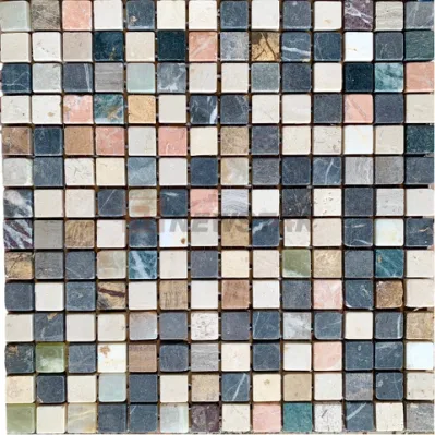 Custom Natural Marble Mosaic Stone Kitchen Backsplash Bathroom Mixed Floor Tiles Background Wall Square Mosaic Tiles