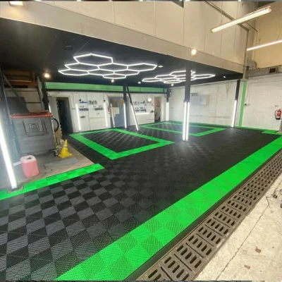 Plastic Non-Slip Interlocking Garage Floor Tiles for Basement Swimming Car Parking