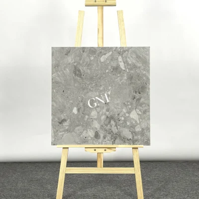 China Foshan Factory Wholesale Low Price 60X60 Terrazzo Tiles Polished Porcelain Dark Gray Floor Tiles 60X60