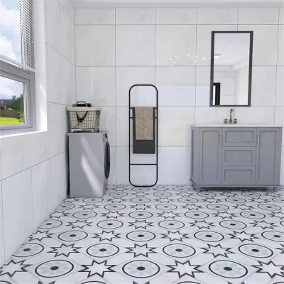 Hexagon Square Tiles PVC Waterproof Self Adhesive Tiles DIY for Kitchen Backsplash Bathroom