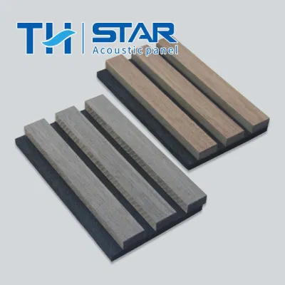 House Wall Tile Soundproof Grooved Acoustic Panel Polyester Fiberboard Sound-Absorbing Lightweight MDF/Compact Panel