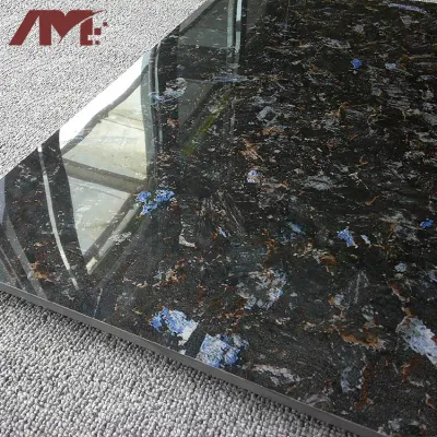Latest Design Glosssy Interior Black Wall 600*600mm Ceramic Porcelain Marble Floor Tile