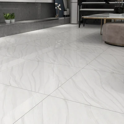 White Marble Glossy 24X24 Polished Glazed China Porcelain Floor Tile 600X600mm