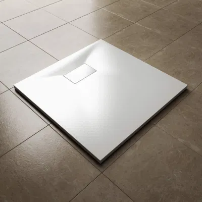 Rectangular White SMC Shower Tray for Bathroom with Stone Finish
