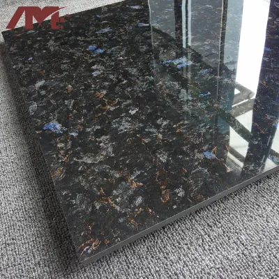Latest Design Glosssy Interior Black Wall 600*600mm Ceramic Porcelain Marble Floor Tile