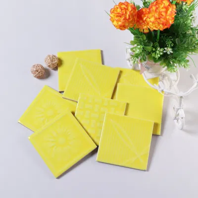 4X4 Inch Glossy Green Pattern Wall Tiles Wholesale Factory Bathroom Tiles
