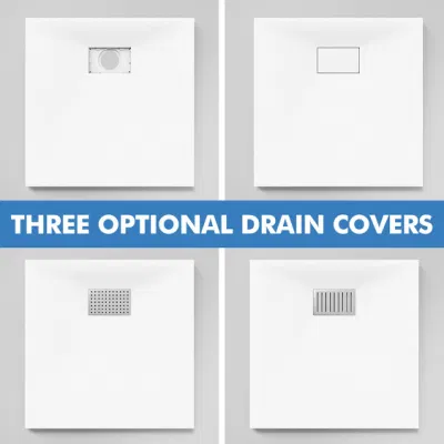 Rectangular White SMC Shower Tray for Bathroom with Stone Finish