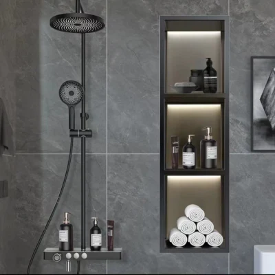 Hot Sell Shower Wall Room Rectangle Recessed Shelves Quartz Stone Bathroom Niche