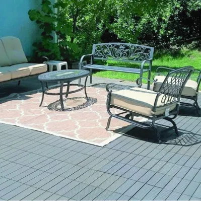 ISO Approved E0 Bammax Cartons Wall Cladding WPC Interlocking Deck Tiles