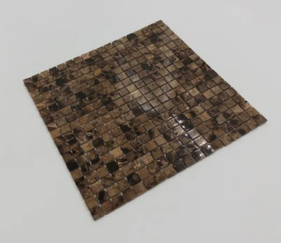 Hotel Lobby Wall Decor Sitting Room Bathroom Dark Emperador Square Marble Mosaic