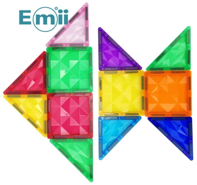 Emii Kids 100PCS Magnet Building Blocks Toys Set 3D Educational Magnetic Tiles