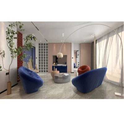Full Polished Big Size 75X150cm Marble Look Grey Glazed Polished Porcelain Tiles for Wall