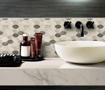 New Design Fashion Blue Color Bathroom Wall Recycle Glass Mosaic Tile
