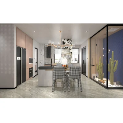 Full Polished Big Size 75X150cm Marble Look Grey Glazed Polished Porcelain Tiles for Wall