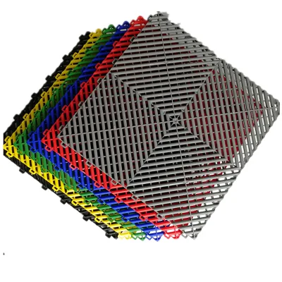 OEM and ODM Interlocking Garage Plastic Flooring, Injection Molding for Car Wash Grate Floor Tile Plastic Garage Floor Tiles