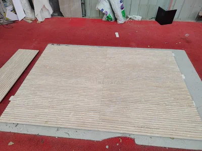 Vintage Style Wholesale Stone Cladding Interior Wall Fluted Marble Tile Travertine Customize Tile Marble for Indoor Wall Paving