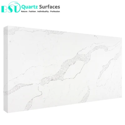 Marble Effect White Calacatta Quartz Stone Slab