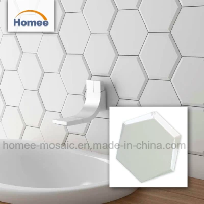 New White Hexagon Design Bathroom Mosaic Tile Ceramic Tile