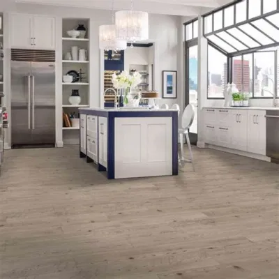 Interlock Pisos Wood Fit Grey Waterproof Uniclic Herringbone Click Plank Spc Flooring Vinyl Tile for Bathroom