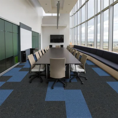 50*50cm Commercial PVC Carpet Texture Solution Dyed Nylon Office Carpet Tiles