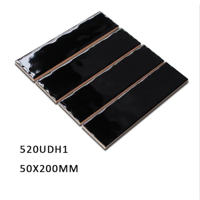 5X20cm/2X8 Inches Black and White 3D Ceramic Metro/Subway Wall/Ceiling Tile