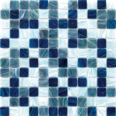 Navy Blue Iridescent Swimming Pool Tile Home Design Interior Glass Mosaics for Hotel Crystal Glass Mosaic Ceramic Mosaic Tiles