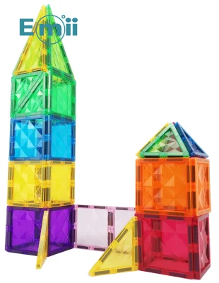 Emii Kids 100PCS Magnet Building Blocks Toys Set 3D Educational Magnetic Tiles