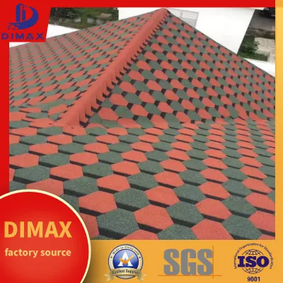 China Factory Waterproof Mosaic Roofing Wall Colored Stone Coated Fiberglass Asphalt Roof Tile