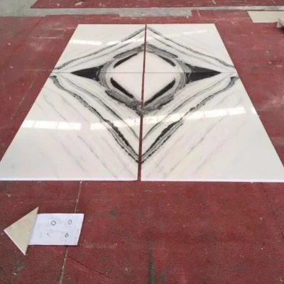 Hot Sale Polished/Panda White Marble Floor Tile for Kitchen/Bathroom/Basement/Apartment/Villa