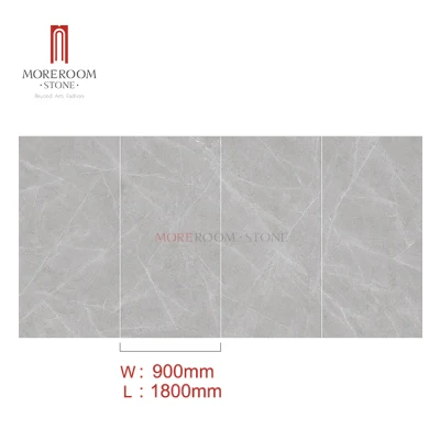 900 1800 Large Scale Modern Hotel Rayal Light Grey Ceramic Porcelain Wall Floor Tiles Slab