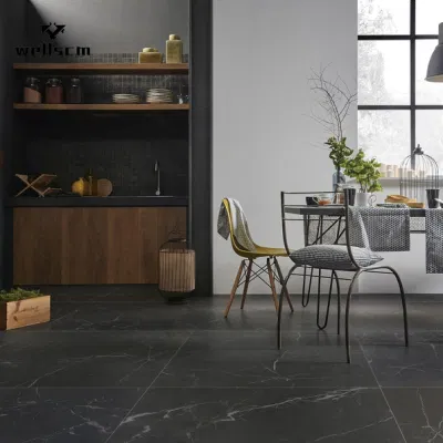 Foshan Good Quality Modern House Luxury Marble Stone Full Body 80X80 Vitrified Grey Glazed Porcelain Tiles Floor Design