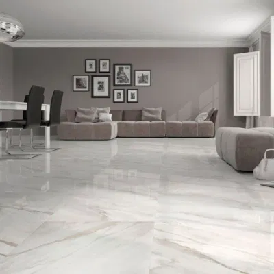 Foshan Ceramic White Glazed Polished Big Marble Look Tile Porcelanato Porcelain Tile
